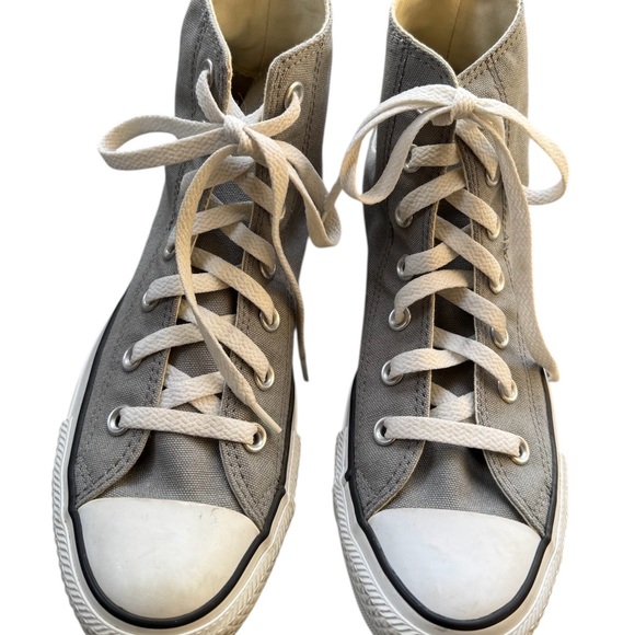 Converse CHUCK TAYLOR ALL STAR High Top Shoe Sneaker Gray Men 5.5 Women 7.5 EUC - Picture 11 of 11